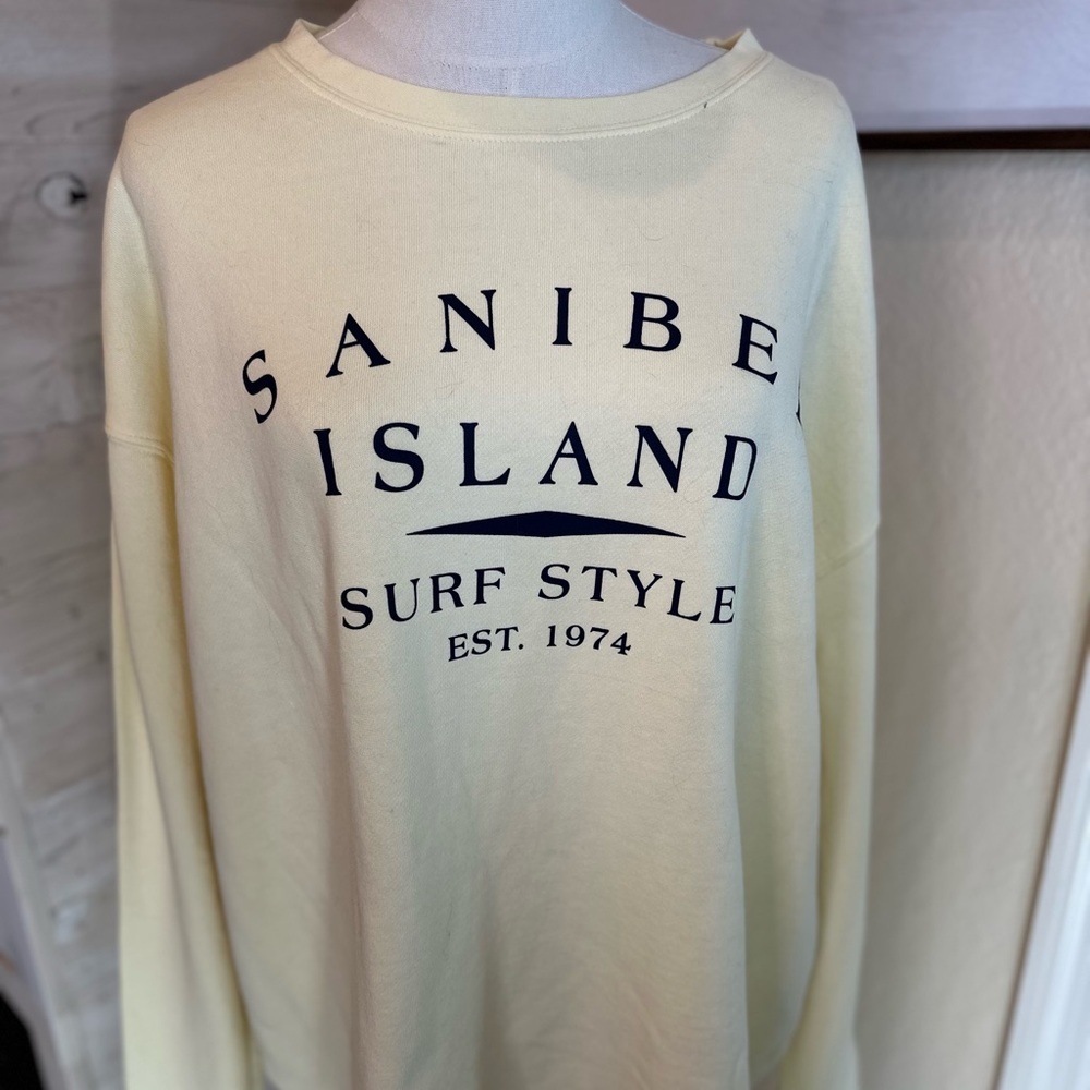 Beach outfitters SZ XL NWT men’s unisex Sanabel island pale yellow sweatshirt - Picture 5 of 12